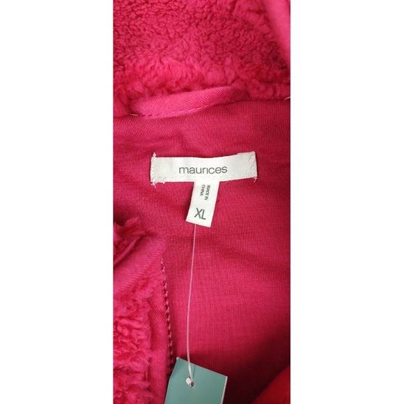 Maurices Fleece Vest Sleeveless Full Zip Pockets Casual Red XL - Picture 3 of 7